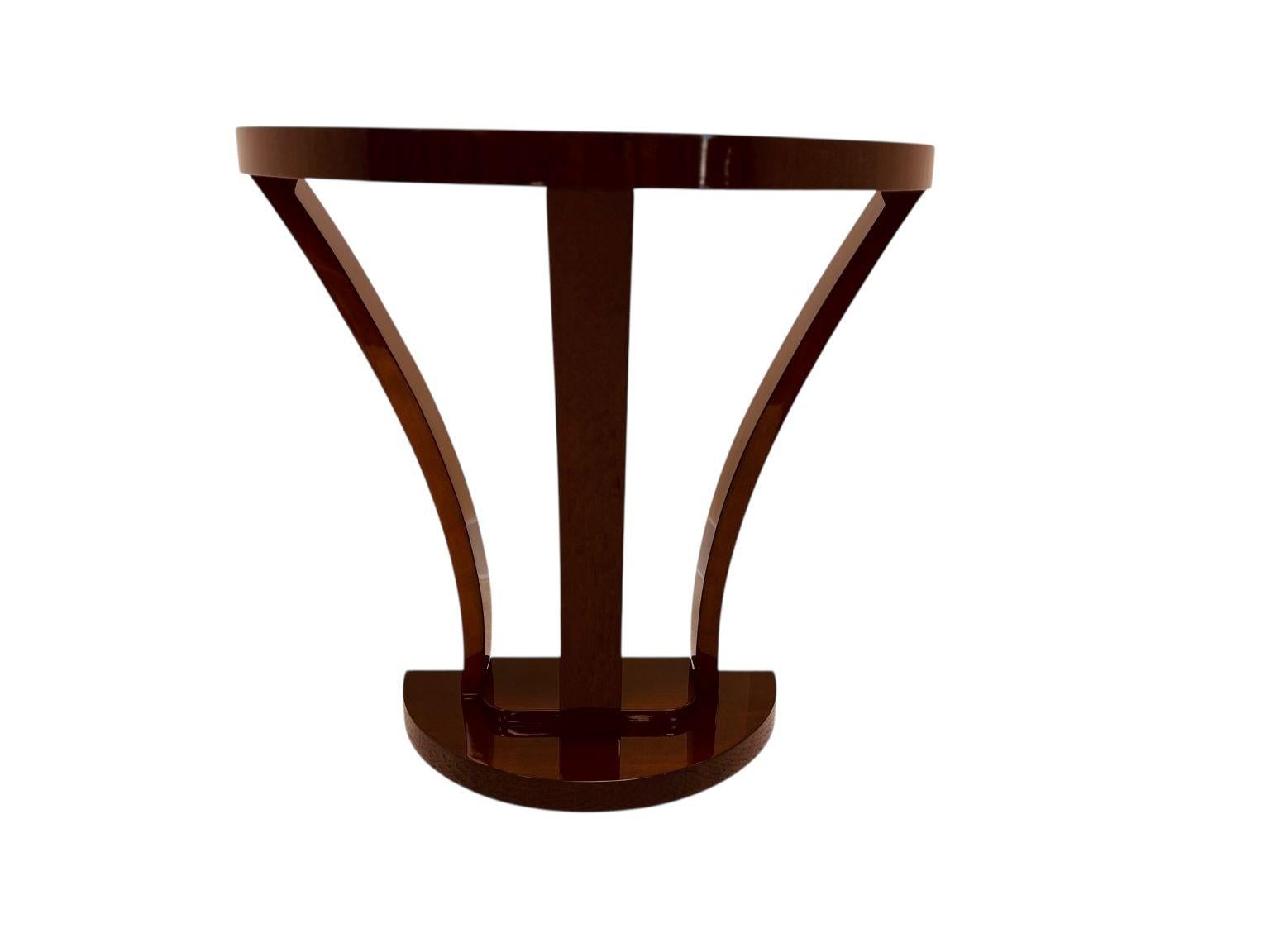 Pair Of Streamline Art Deco Half Circle Console Tables American C.1930 For Sale 4