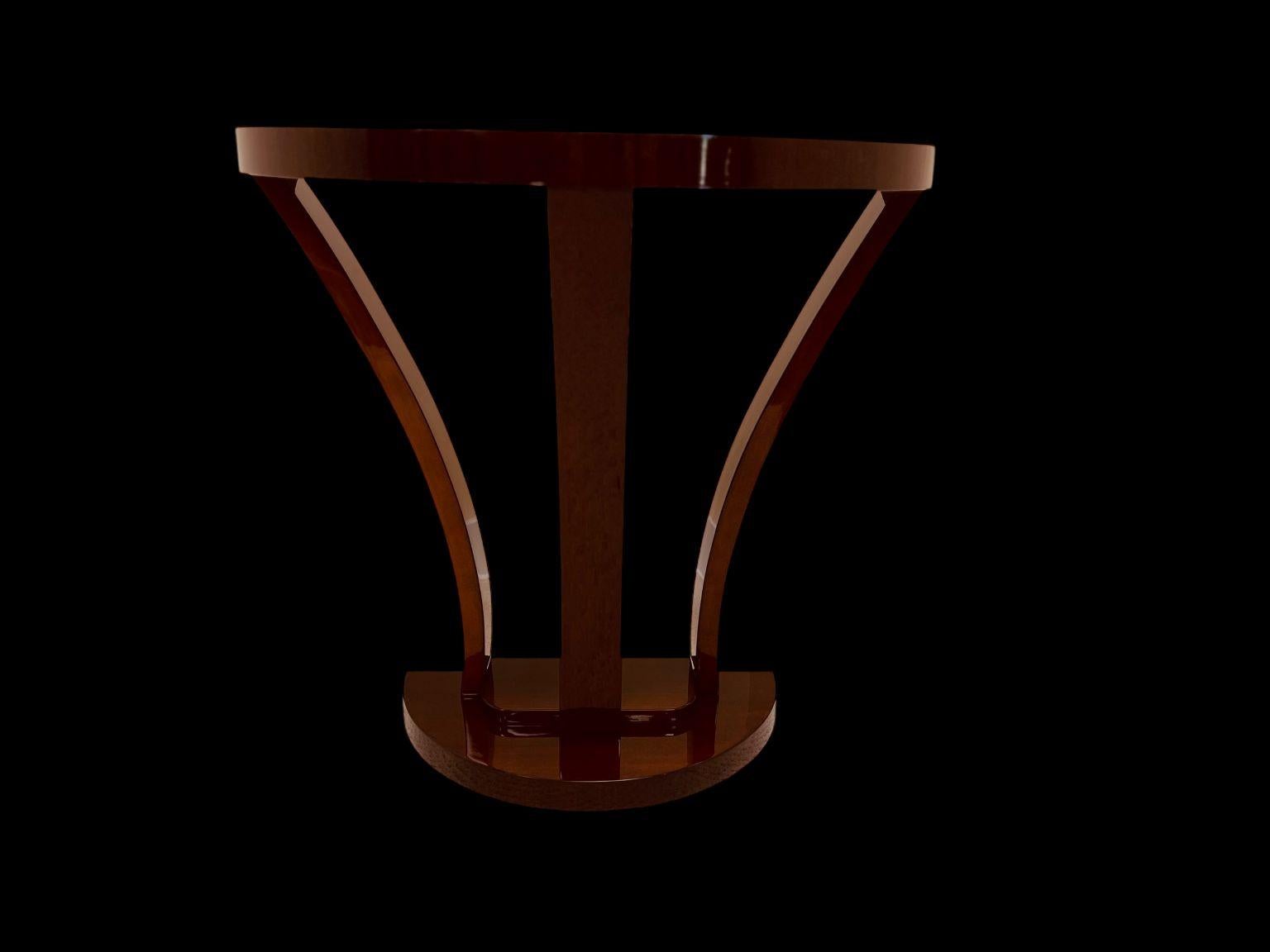 Pair Of Streamline Art Deco Half Circle Console Tables American C.1930 For Sale 5