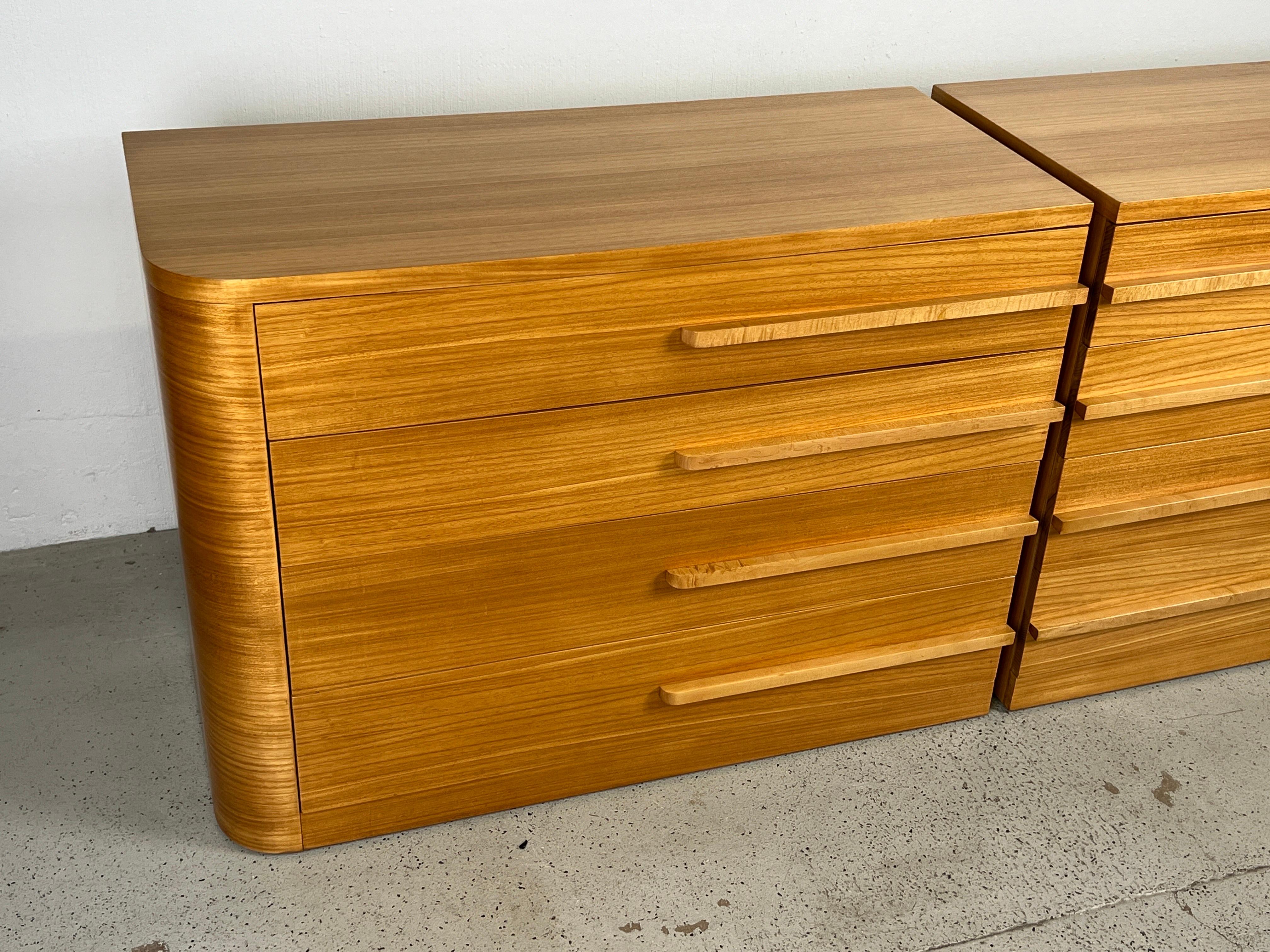 Wood Pair of Streamline Dressers attributed to Donald Deskey 