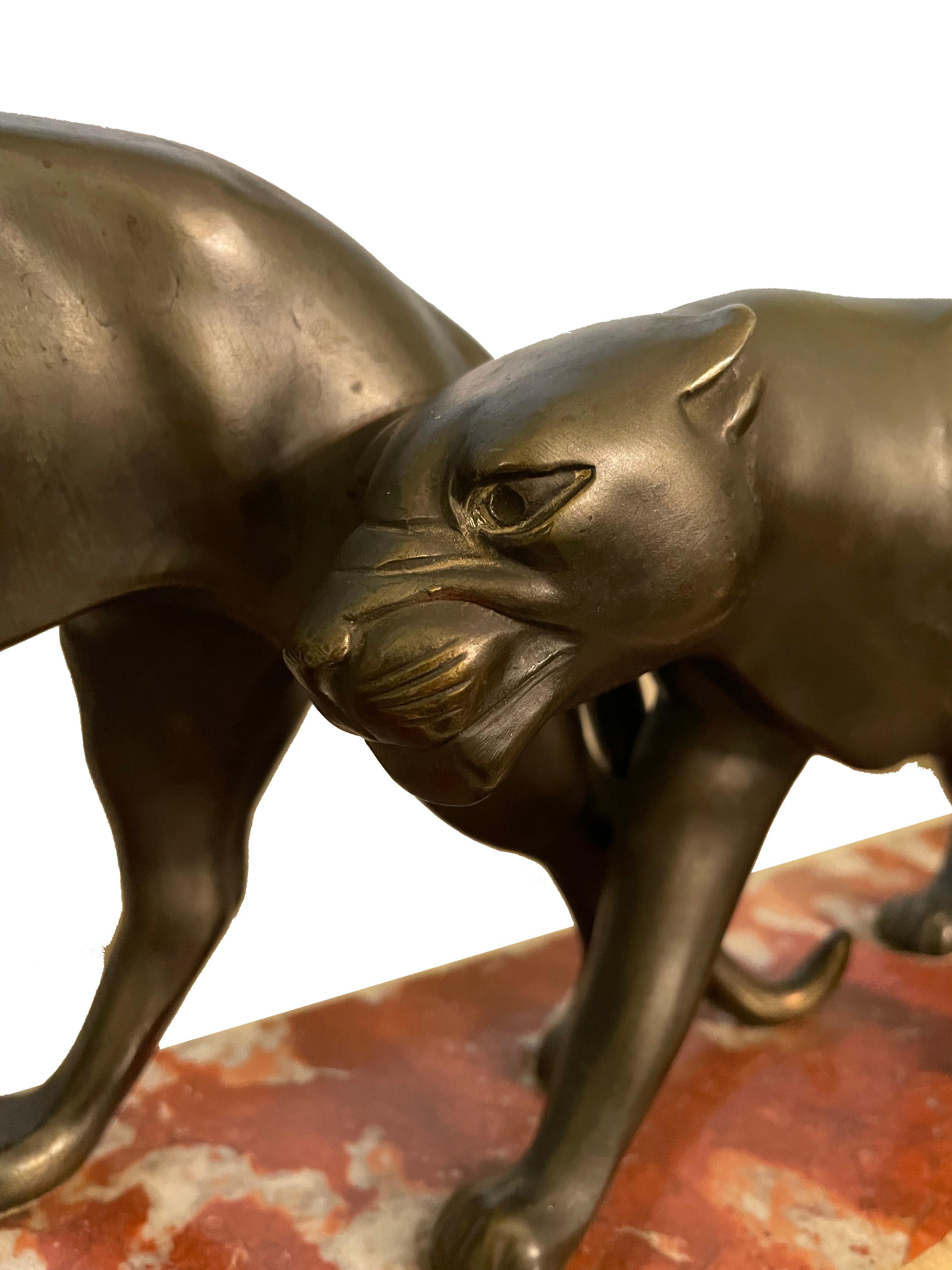 Pair of striding panthers en vente 2