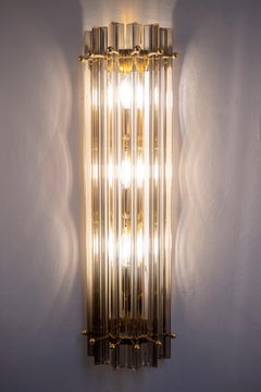 Pair of Striking Contemporary Crystal Prism Wall Sconces