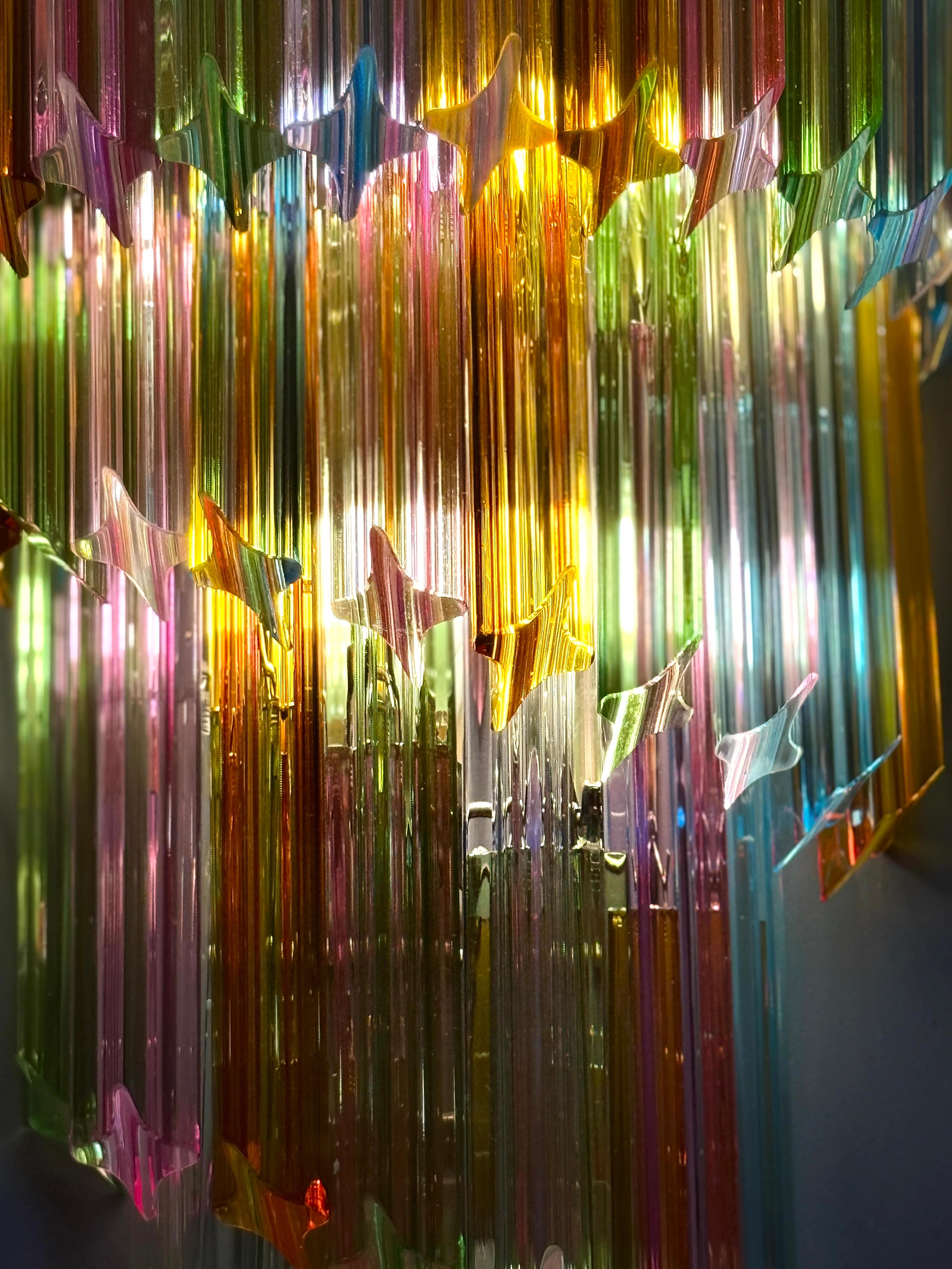 Pair of Striking Multicolor Contemporary Crystal Prism Wall Sconces Vortigo For Sale 9