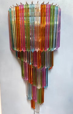 Pair of Striking Multicolor Contemporary Crystal Prism Wall Sconces Vortigo