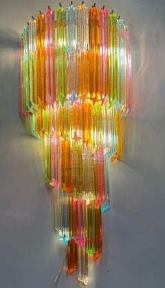 Pair of Striking Multicolor Contemporary Crystal Prism Wall Sconces Vortigo