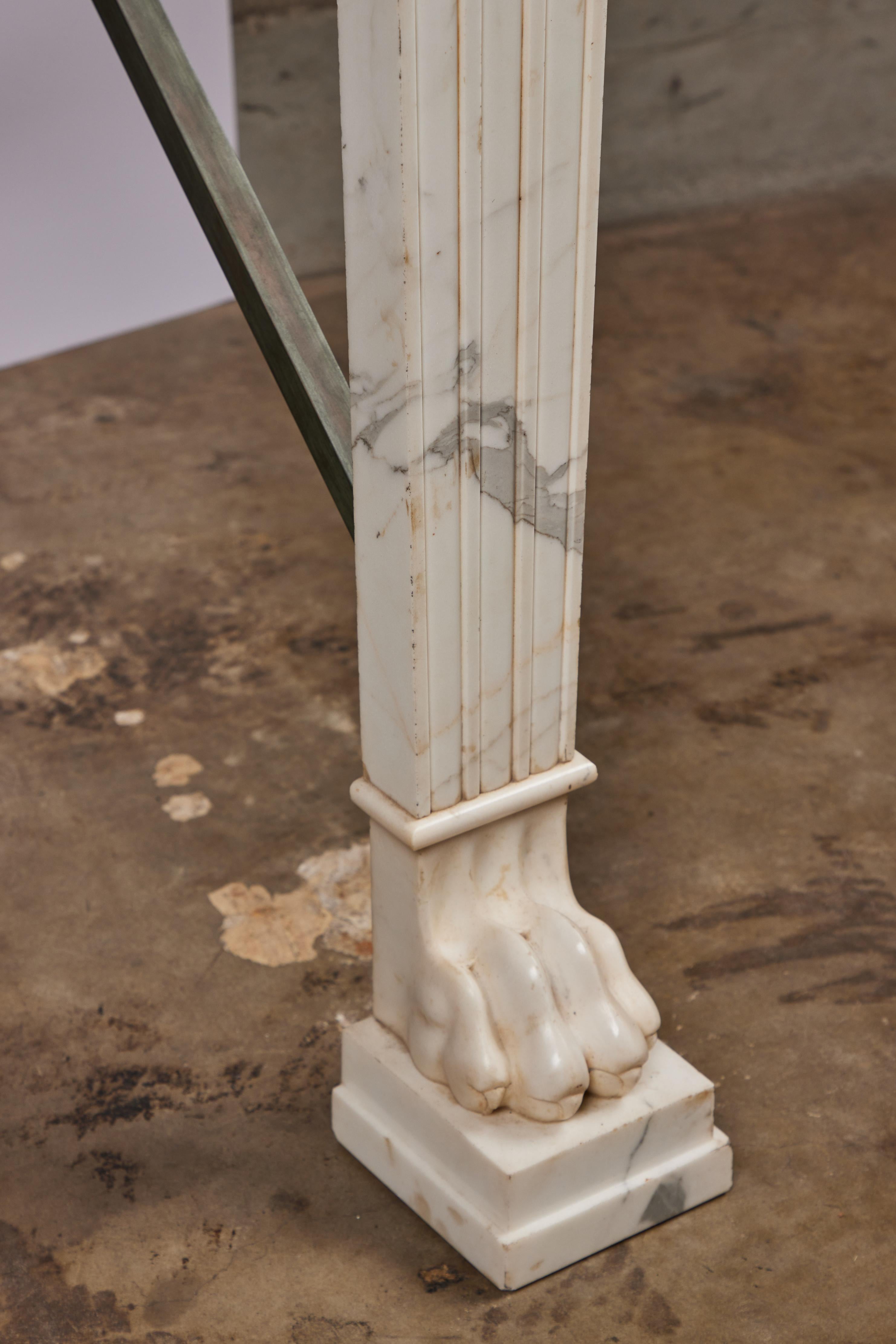 Carved Pair of Striking, Specimen Marble Tables For Sale
