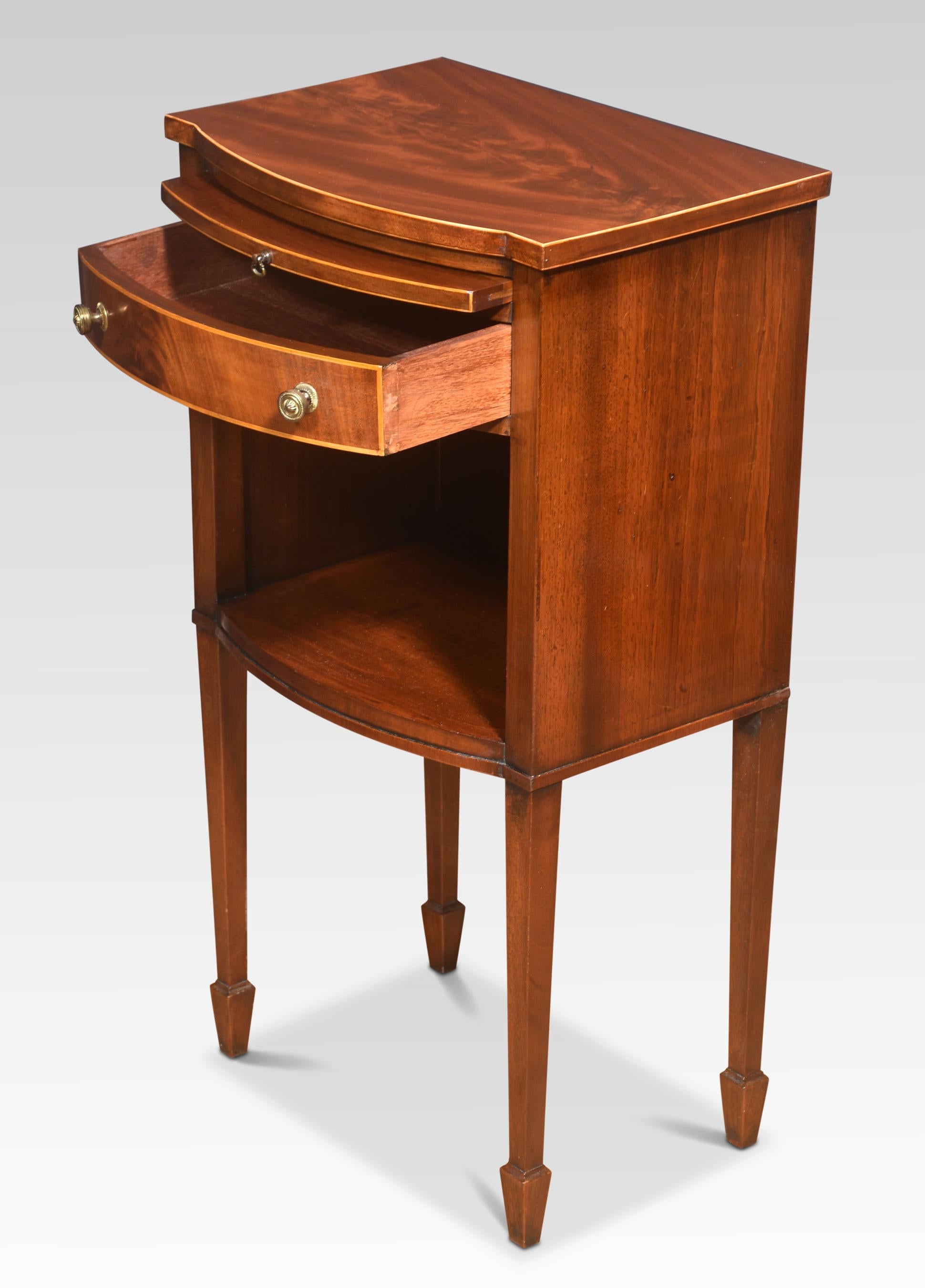 20th Century Pair of string inlaid bedside table