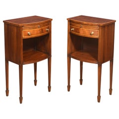 Antique Pair of string inlaid bedside table