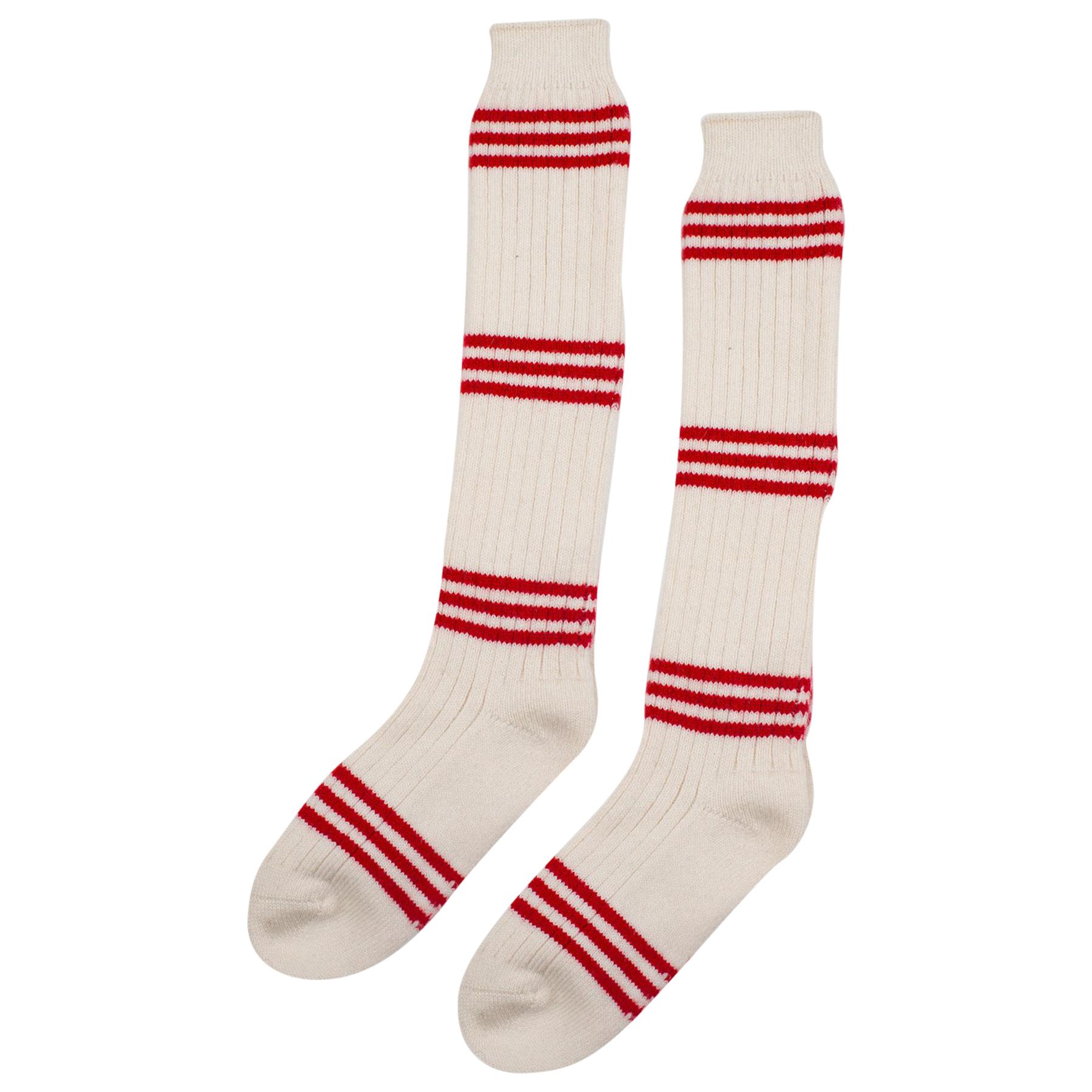 Pair of Striped Cashmere Tube Socks by Saved, New York
