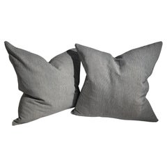 Pair of Striped Cotton Ticking Pillows 