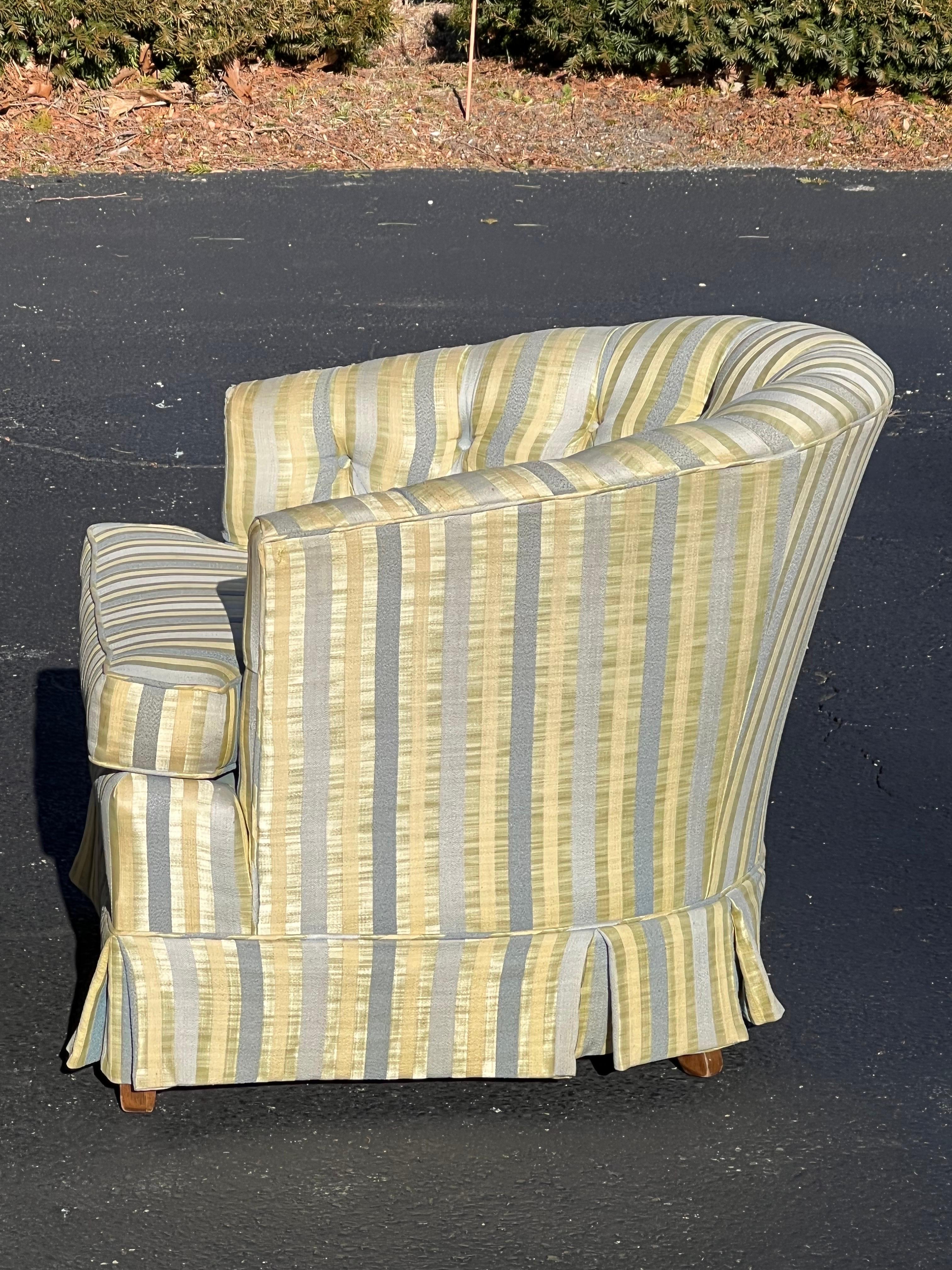 Pair of Striped Cube Club Chairs 1