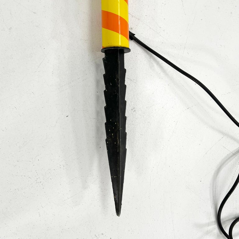 Pair of Striped Garden Lamps from Targetti Sankey, 1970s at 1stDibs