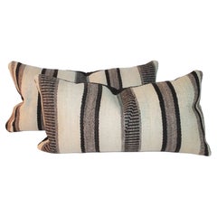 Pair of Striped Navajo Indian Weaving Pillow