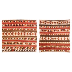 Paar gestreifte orientalische Vintage-Kelims