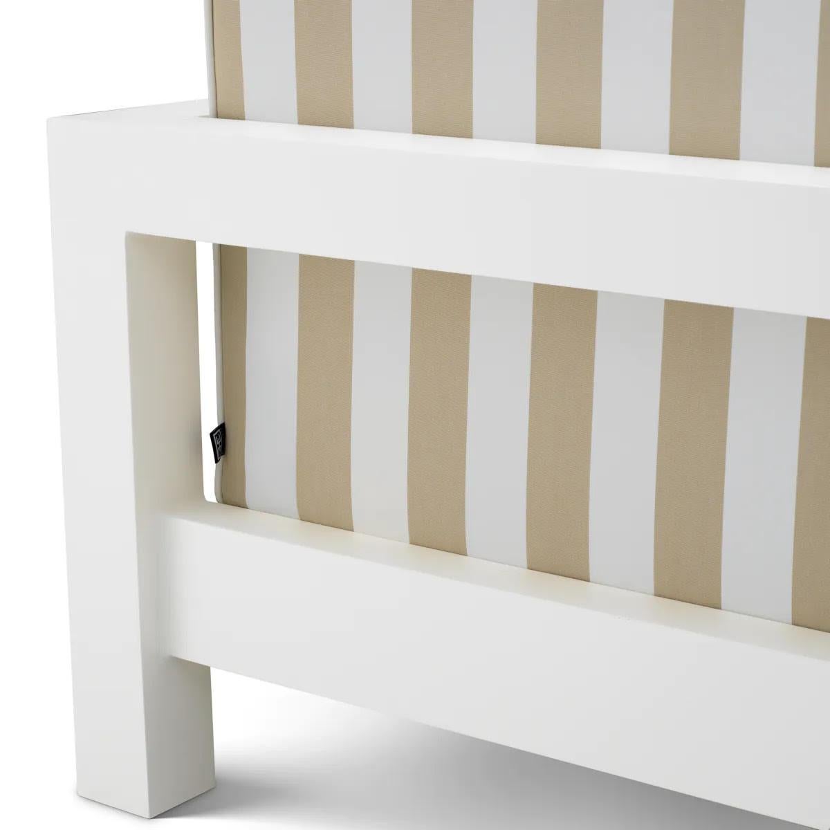 Pareja de Sillas de Exterior a Rayas, Acabado Blanco Mate y Beige, Estructura de Aluminio. Francés en venta