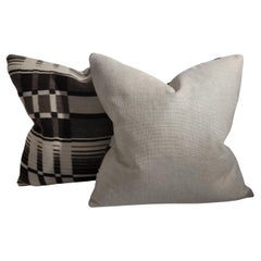 Pair of Striped Wool Plaid Pillows