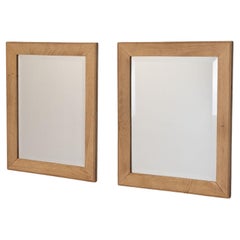Pair of Stripped Oak Mirrors