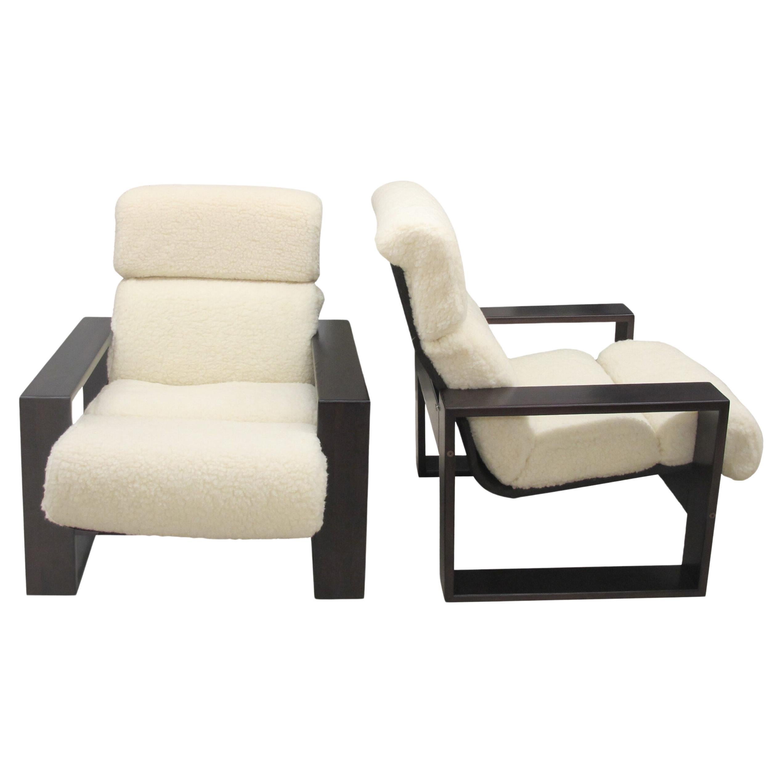 Paar strukturelle Sessel, neu gepolstert, 1970er Jahre, finnisch, Paar im Angebot