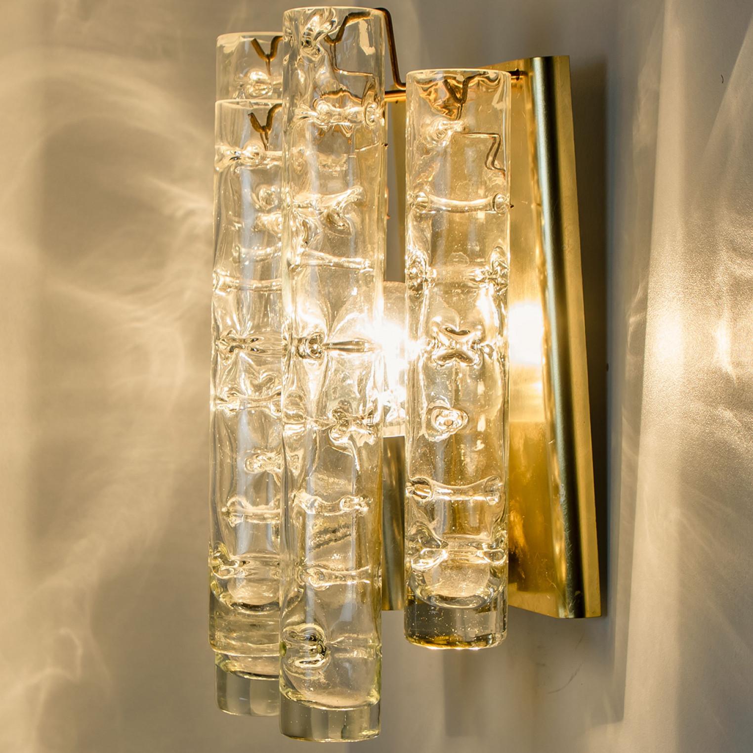 Pair of Structured Tubes Wall Lights by Doria Leuchten, 1960s For Sale 2