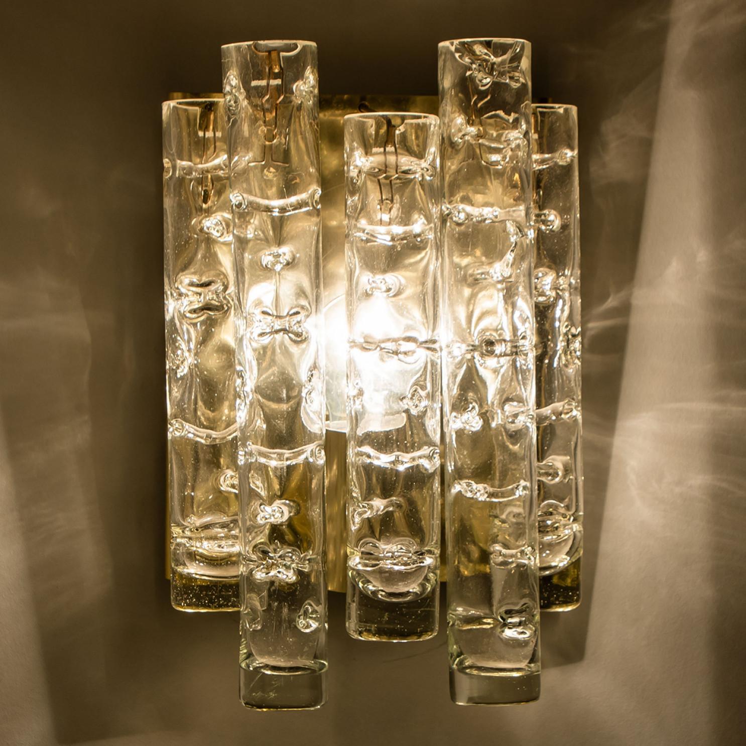 Pair of Structured Tubes Wall Lights by Doria Leuchten, 1960s For Sale 3