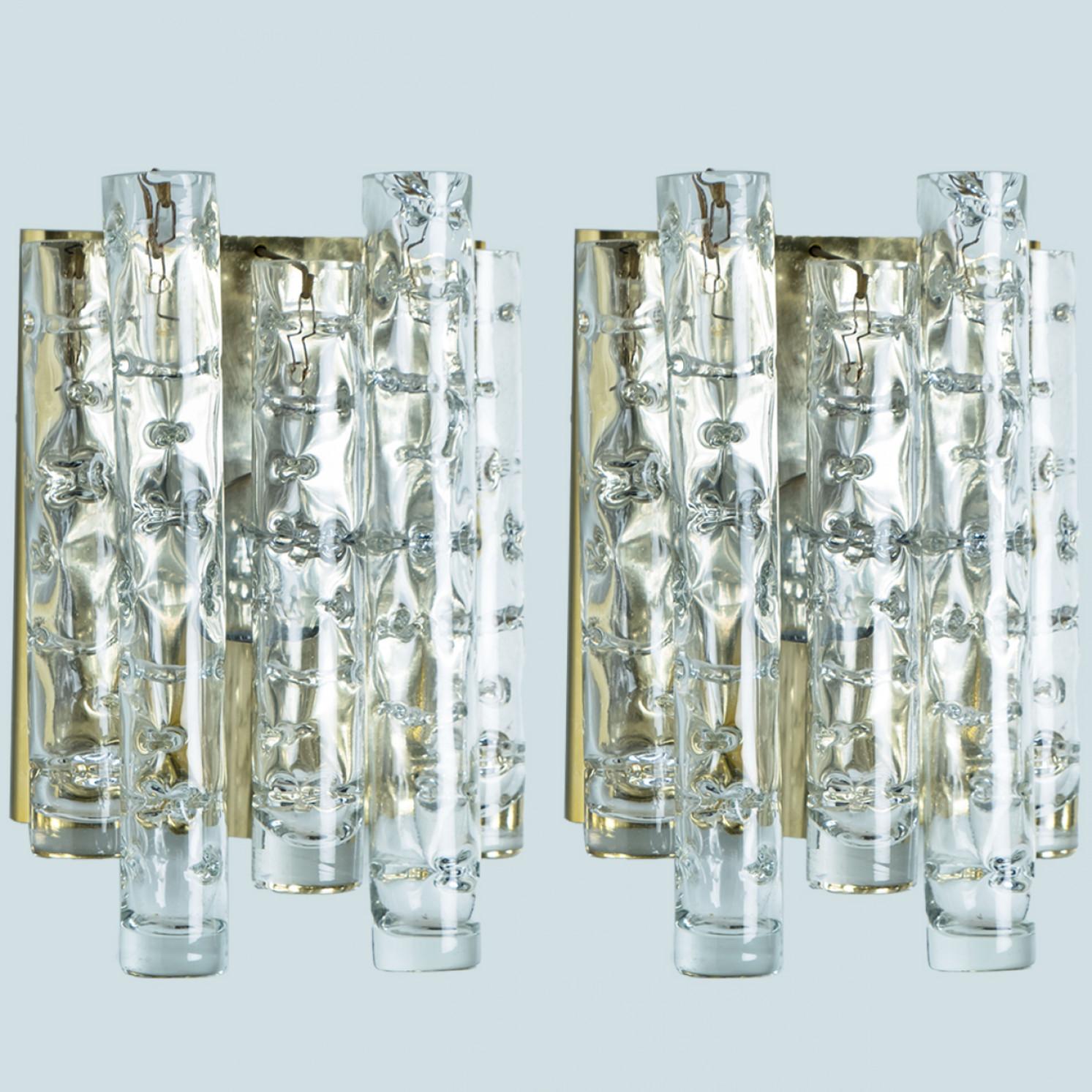 Paar strukturierte Röhren-Wandleuchten von Doria Leuchten, 1960er Jahre im Angebot 4