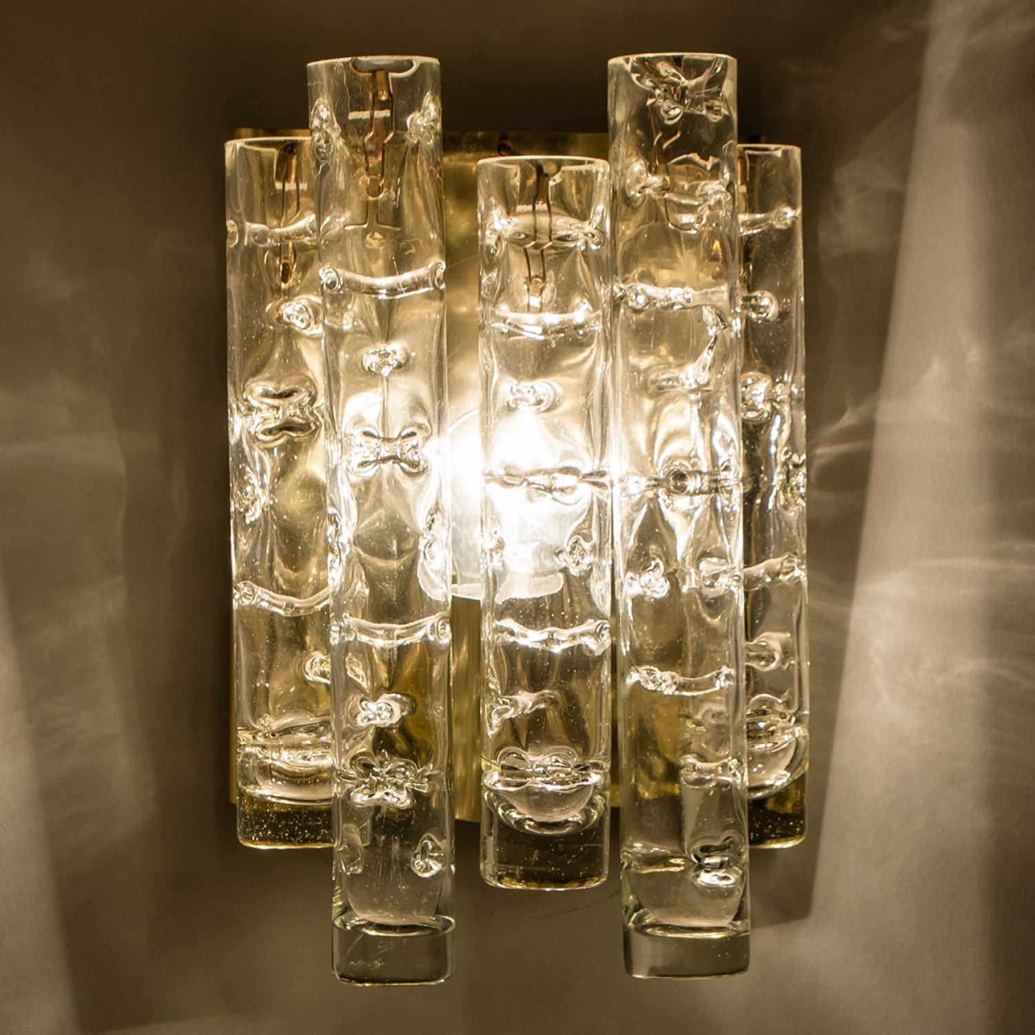 Pair of Structured Tubes Wall Lights by Doria Leuchten, 1960s For Sale 4