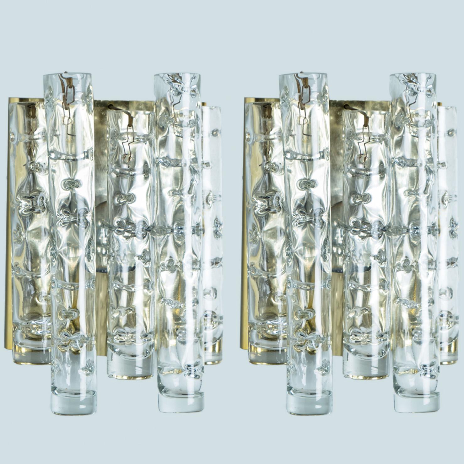 Pair of Structured Tubes Wall Lights by Doria Leuchten, 1960s For Sale 5