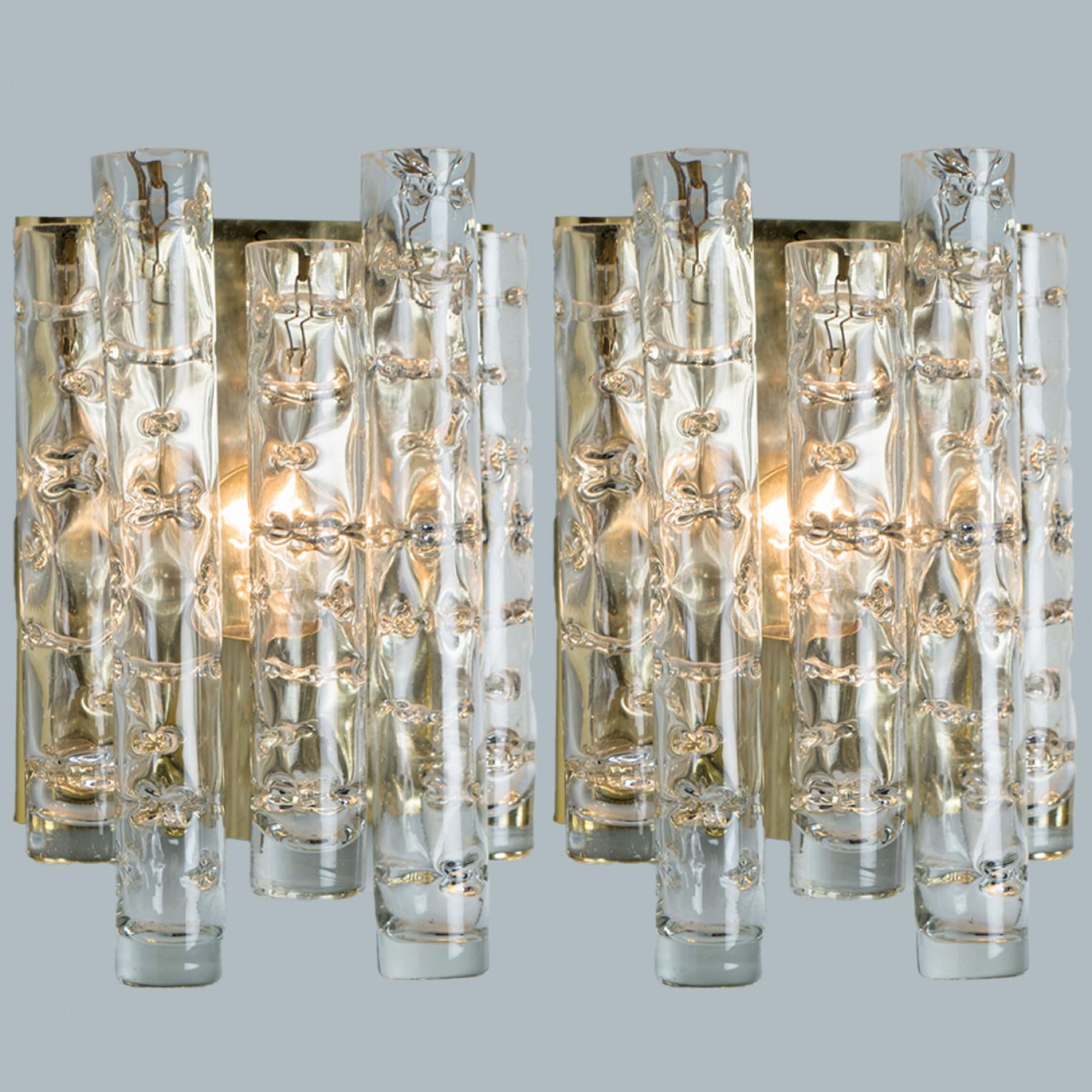 Pair of Structured Tubes Wall Lights by Doria Leuchten, 1960s For Sale 6
