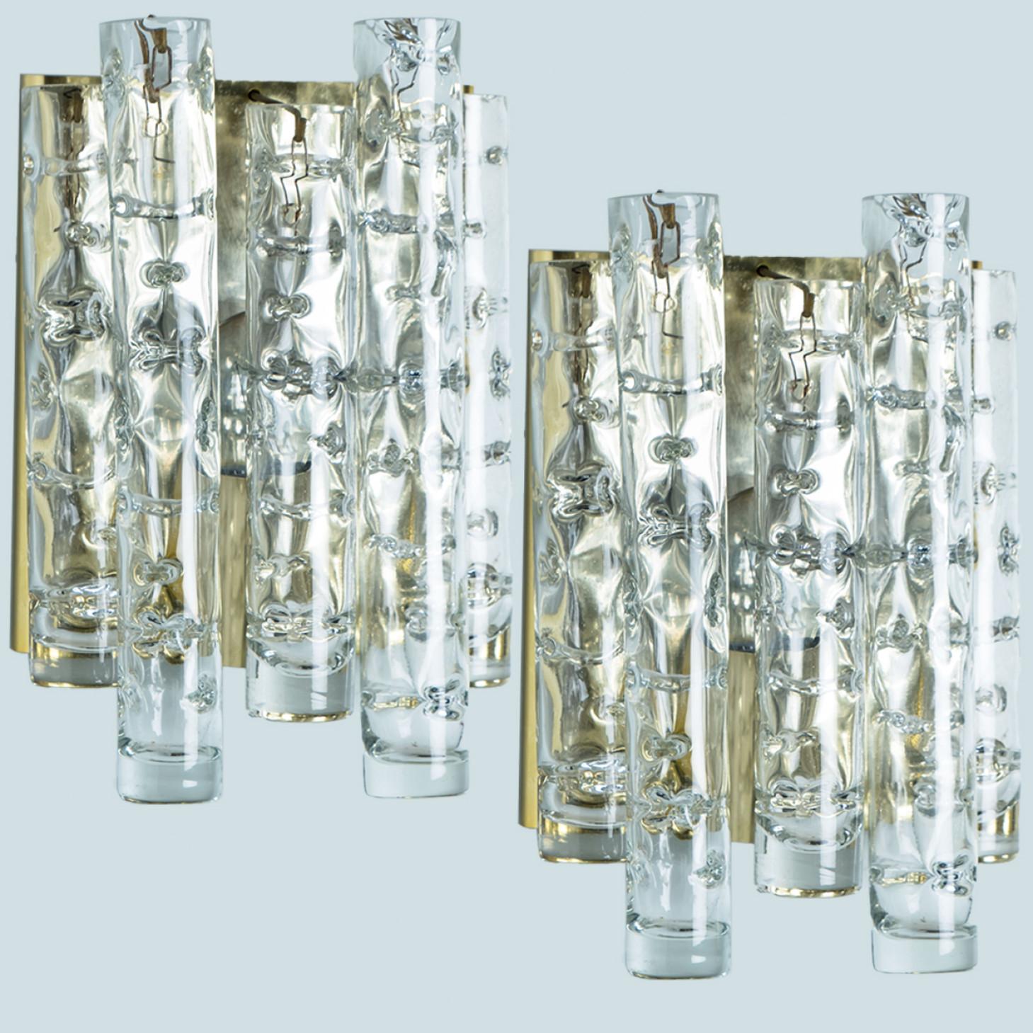 Pair of Structured Tubes Wall Lights by Doria Leuchten, 1960s For Sale 6