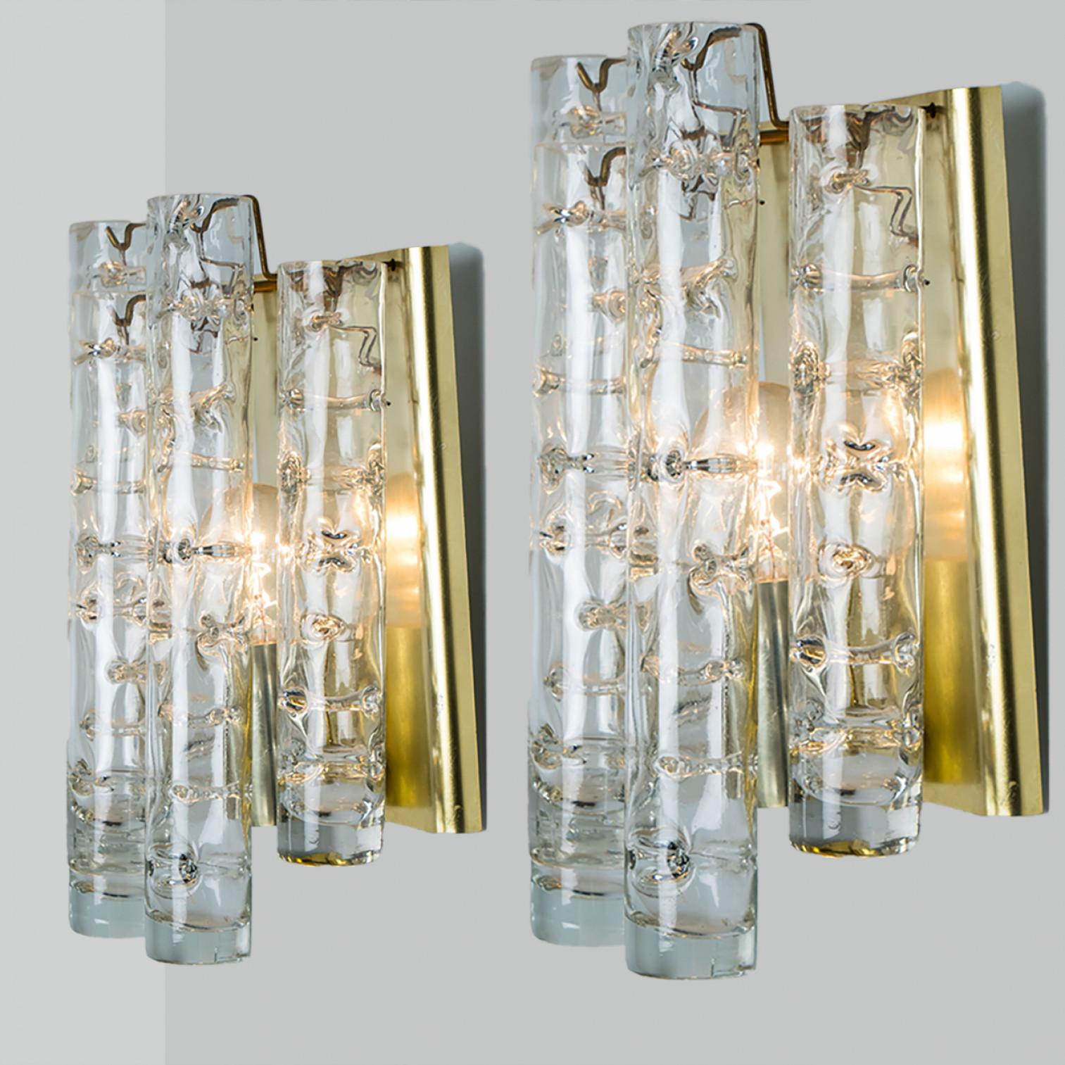 Pair of Structured Tubes Wall Lights by Doria Leuchten, 1960s For Sale 8
