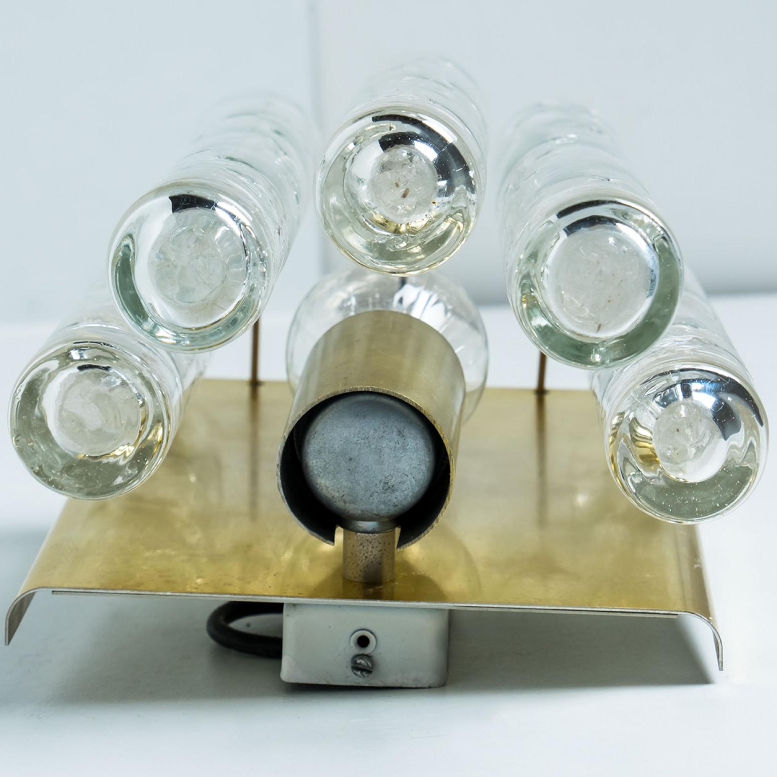 Autre Paire d'appliques à tubes structurés par Doria Leuchten, années 1960 en vente