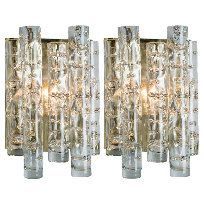 Coppia di lampade da parete a tubi strutturati di Doria Leuchten, anni 
60