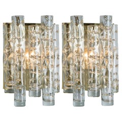 Coppia di lampade da parete a tubi strutturati di Doria Leuchten, anni 
60