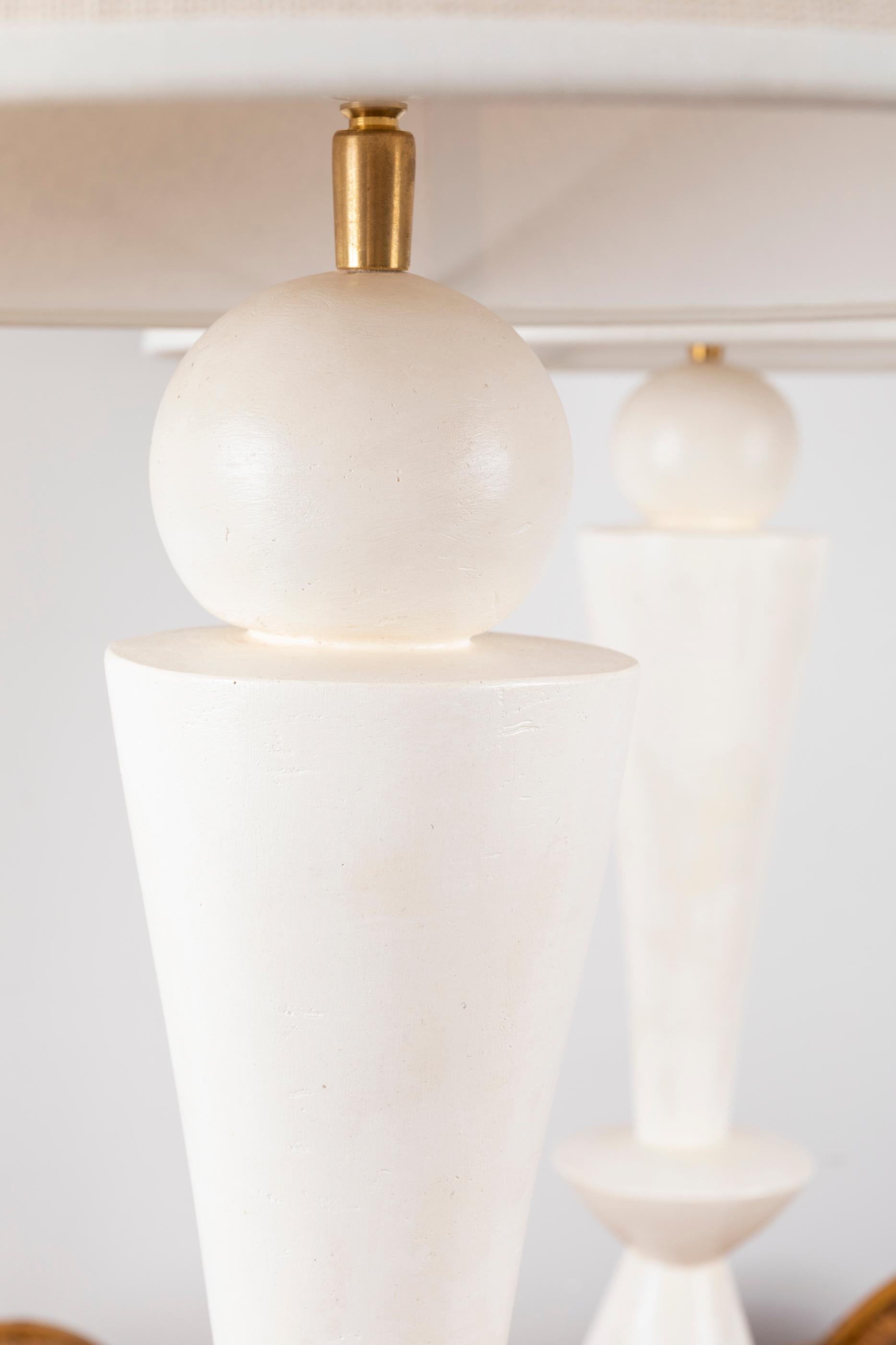 Pair of Stuccoed Plaster Lamps 5
