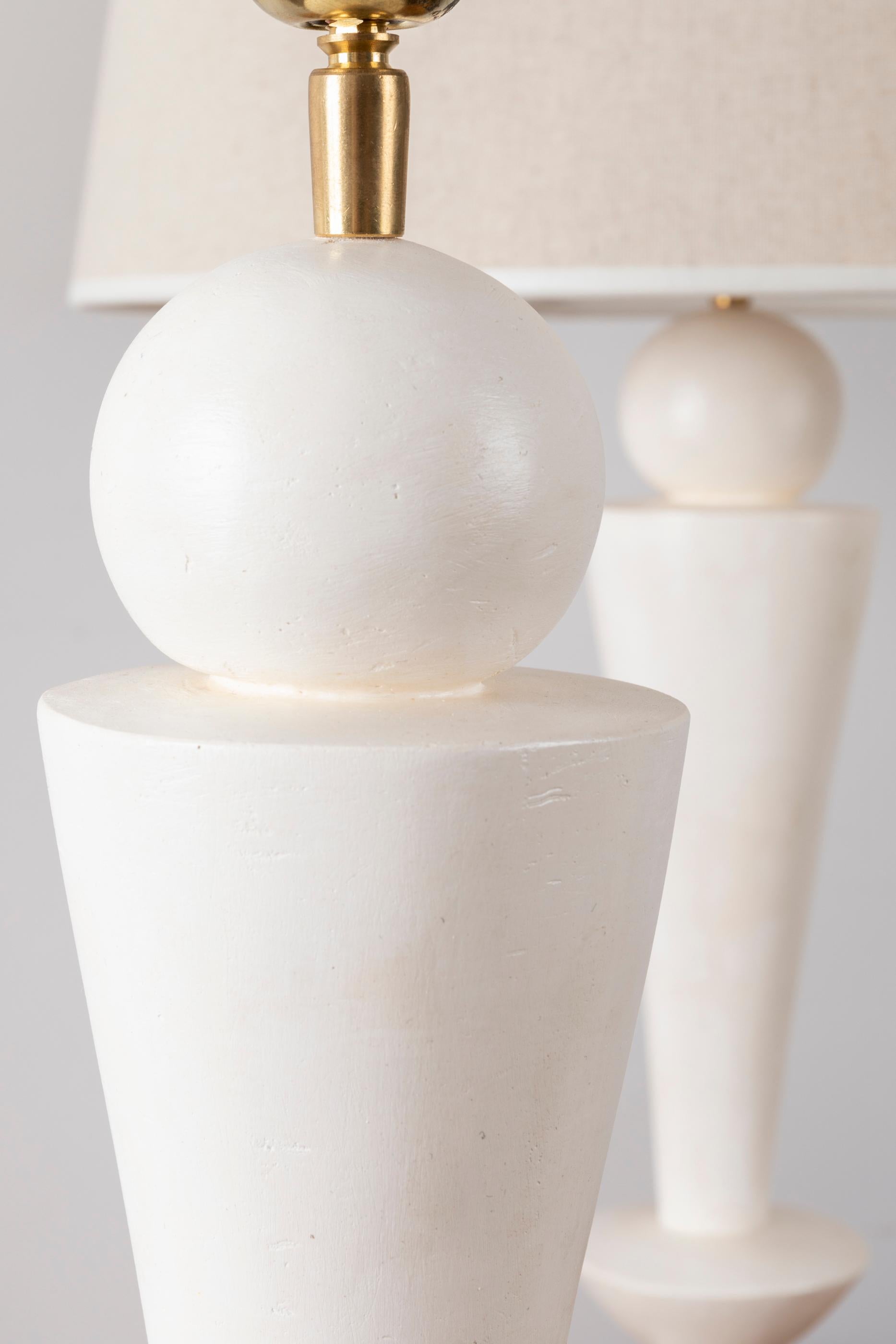 Pair of Stuccoed Plaster Lamps 6