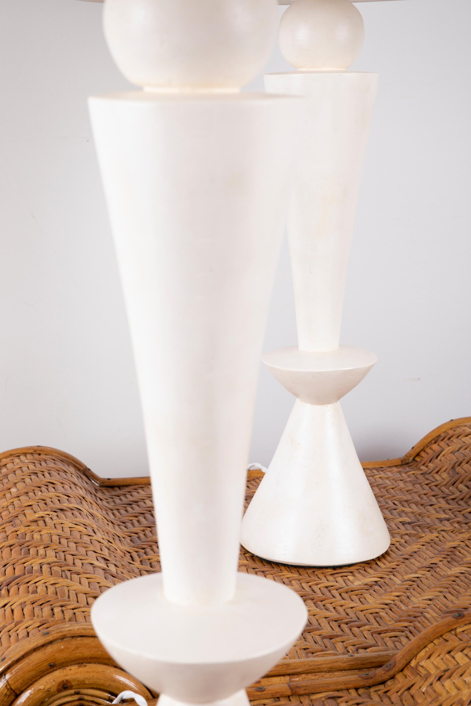 Contemporary Pair of Stuccoed Plaster Lamps