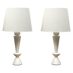 Pair of Stuccoed Plaster Lamps