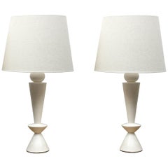 Pair of Stuccoed Plaster Lamps