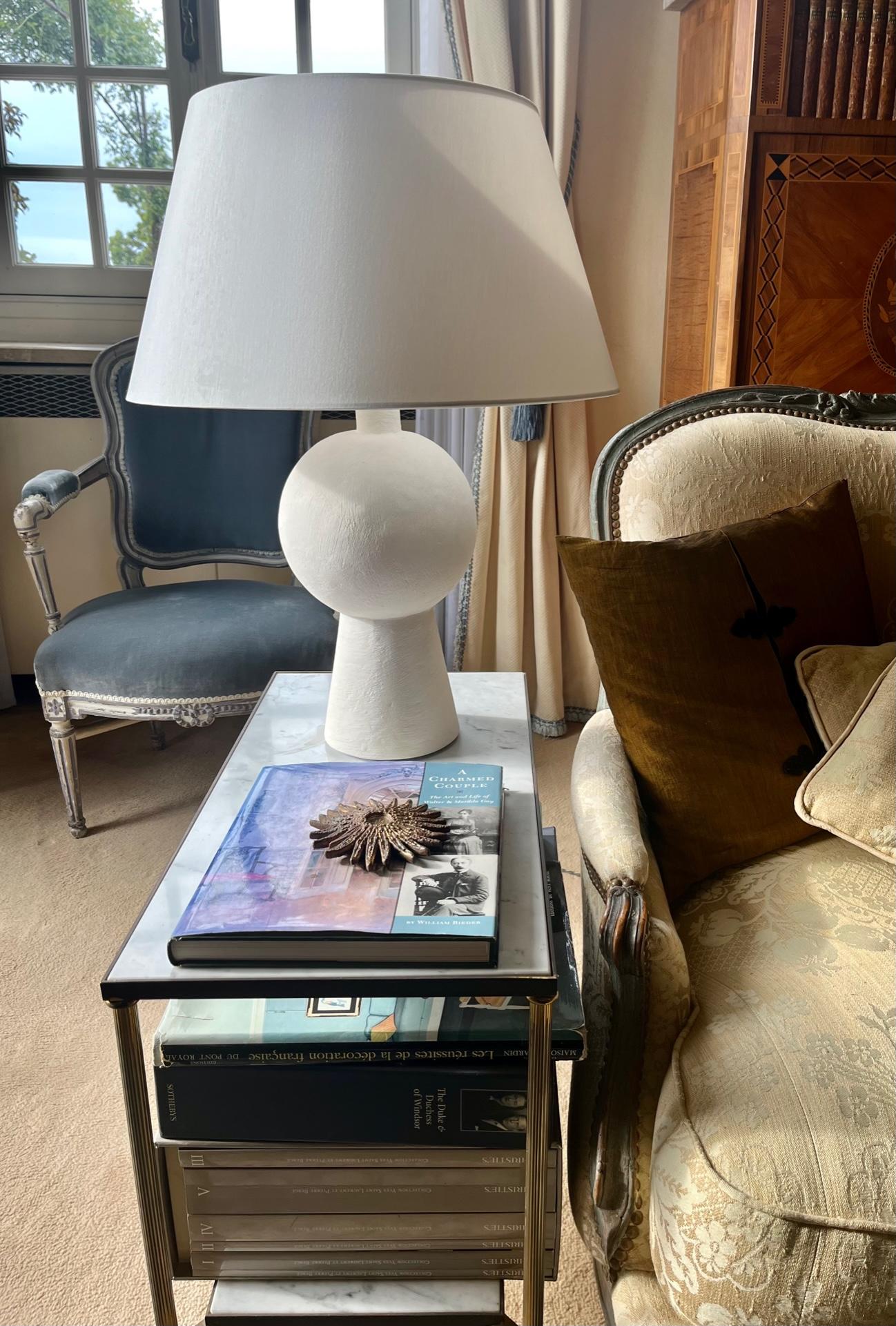 Pair of Stuccoed Plaster Table Lamps 6