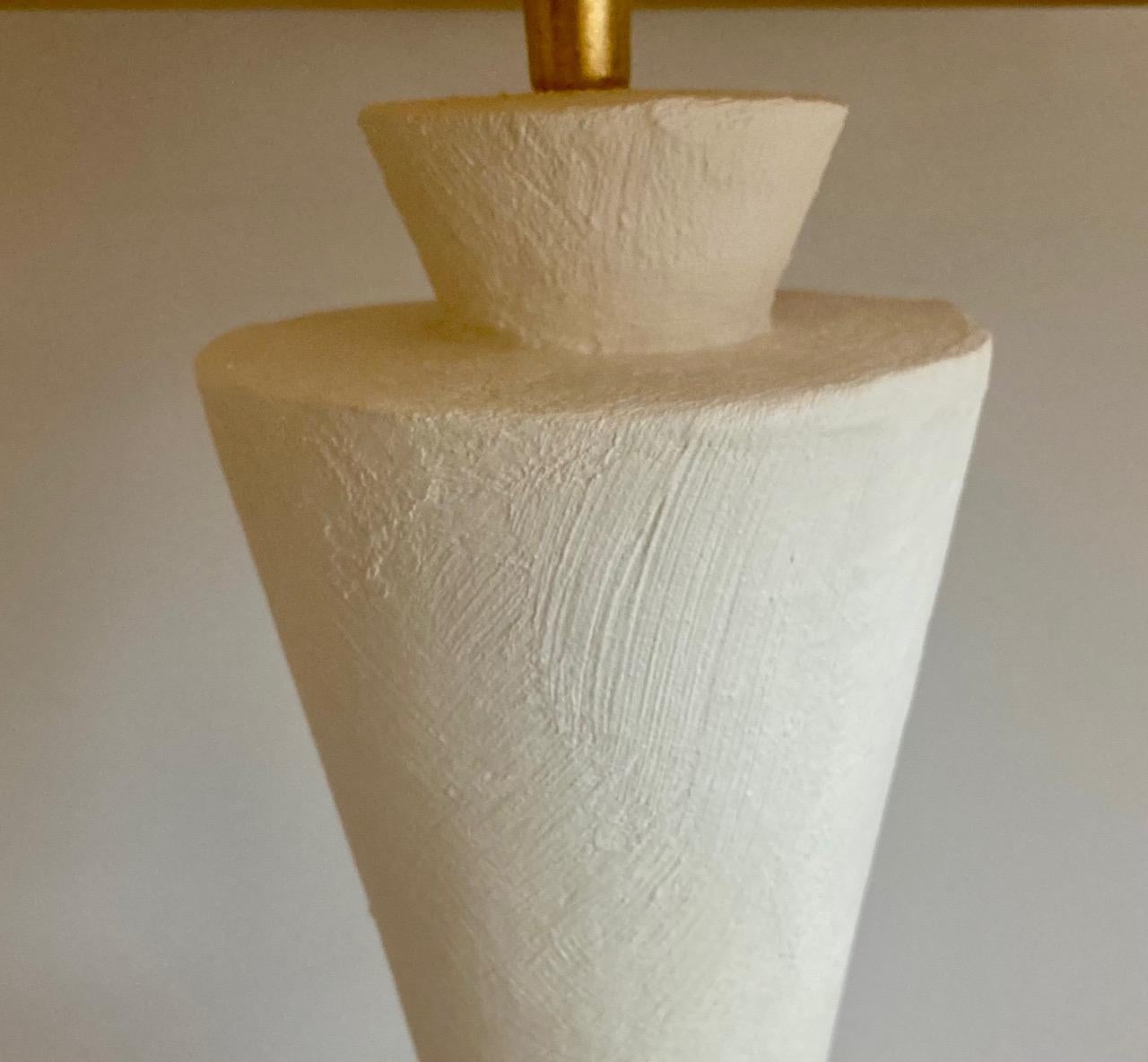 Contemporary Pair of Stuccoed Plaster Table Lamps For Sale