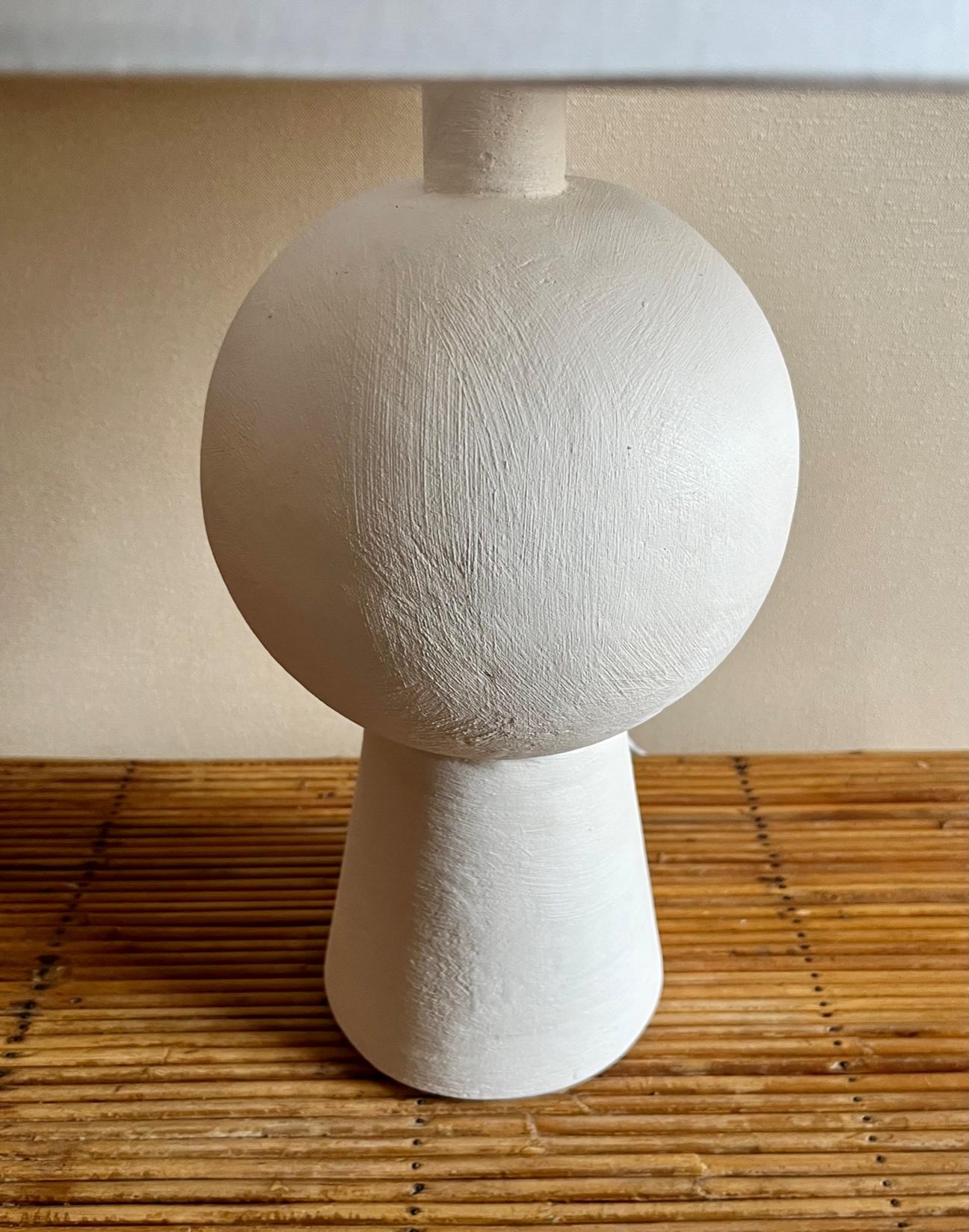 Contemporary Pair of Stuccoed Plaster Table Lamps For Sale