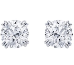 Pair of Stud Earrings Round Diamond 1.40 and 1.40 Carat D Internally Flawless