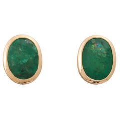 Pair of Stud Earrings with 2 Emeralds