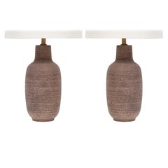 Pair of Studded Ceramic Table Lamps by Design Technics