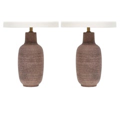 Pair of Studded Ceramic Table Lamps by Design Technics