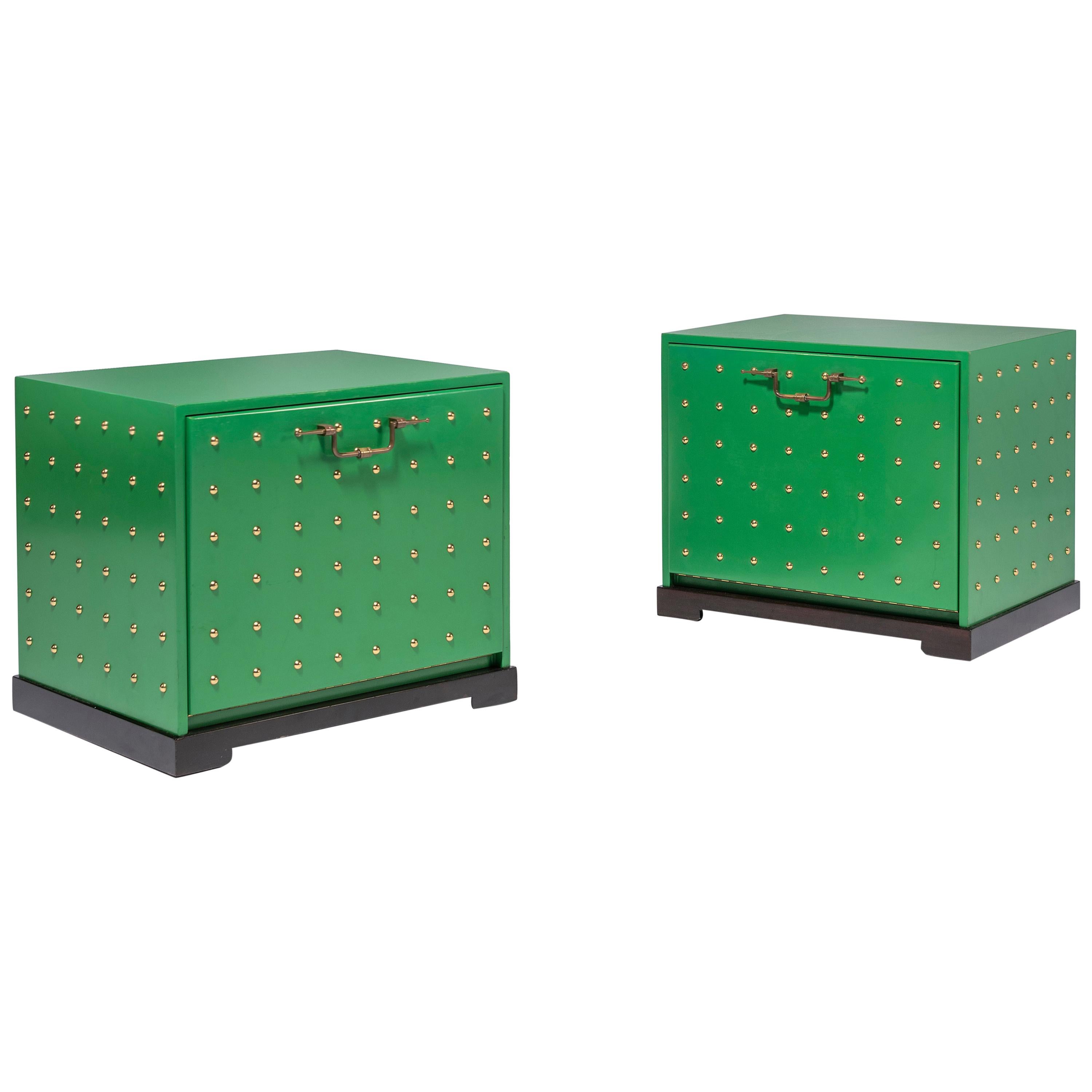 Pair of Studded Chests by Tommi Parzinger for Parzinger Originals