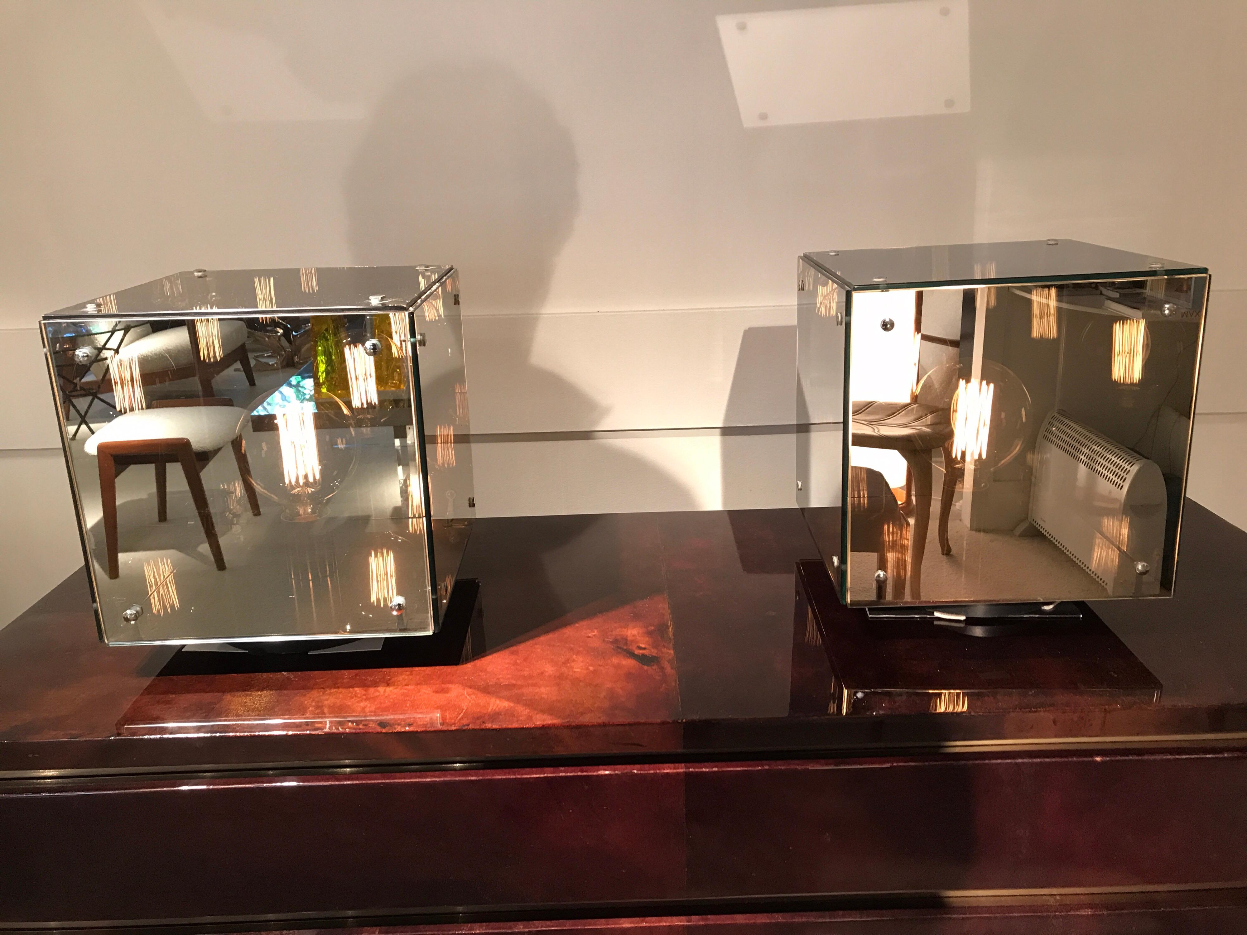 Mid-Century Modern Pair of Studio Arditi Mirror Lamps