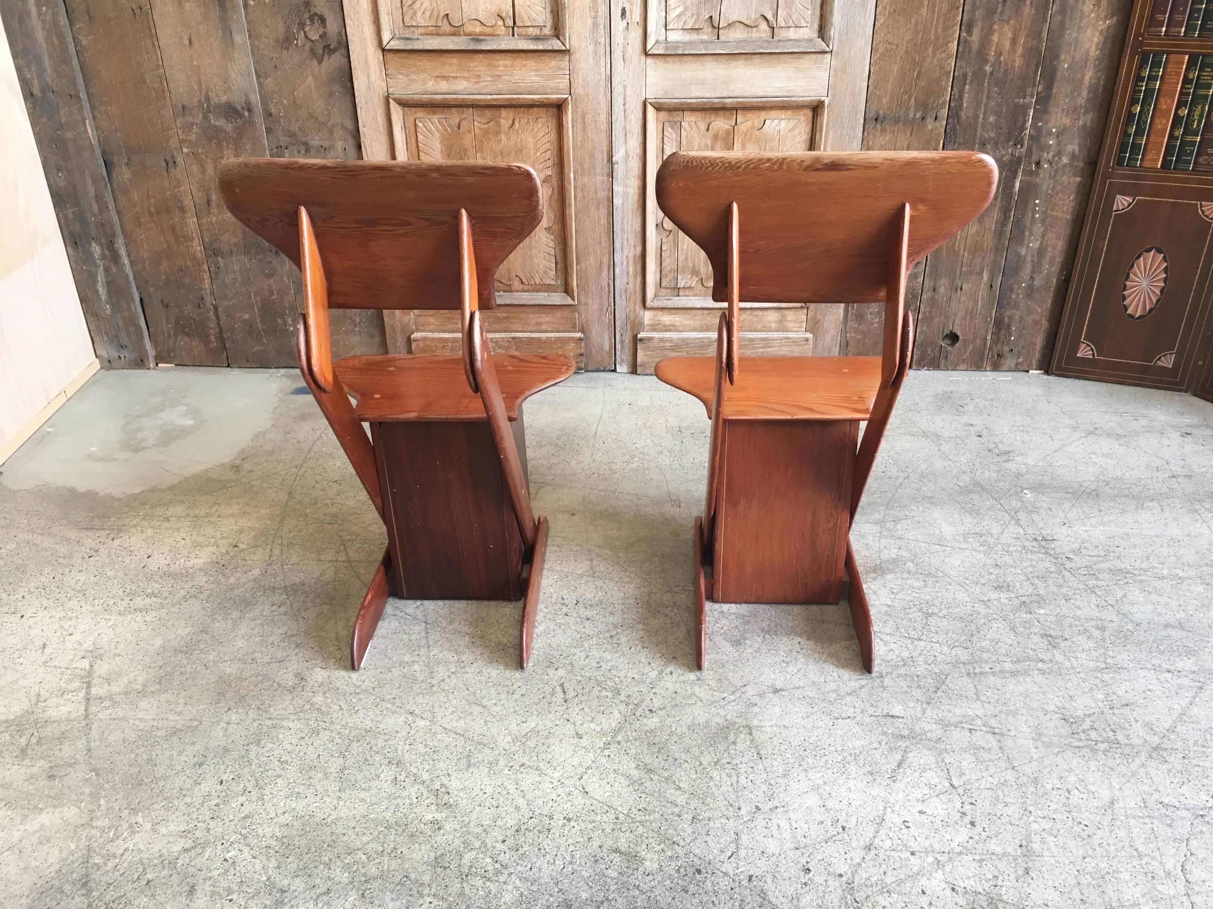 Pair of Studio Crafted Alpine Modernist Chairs 13