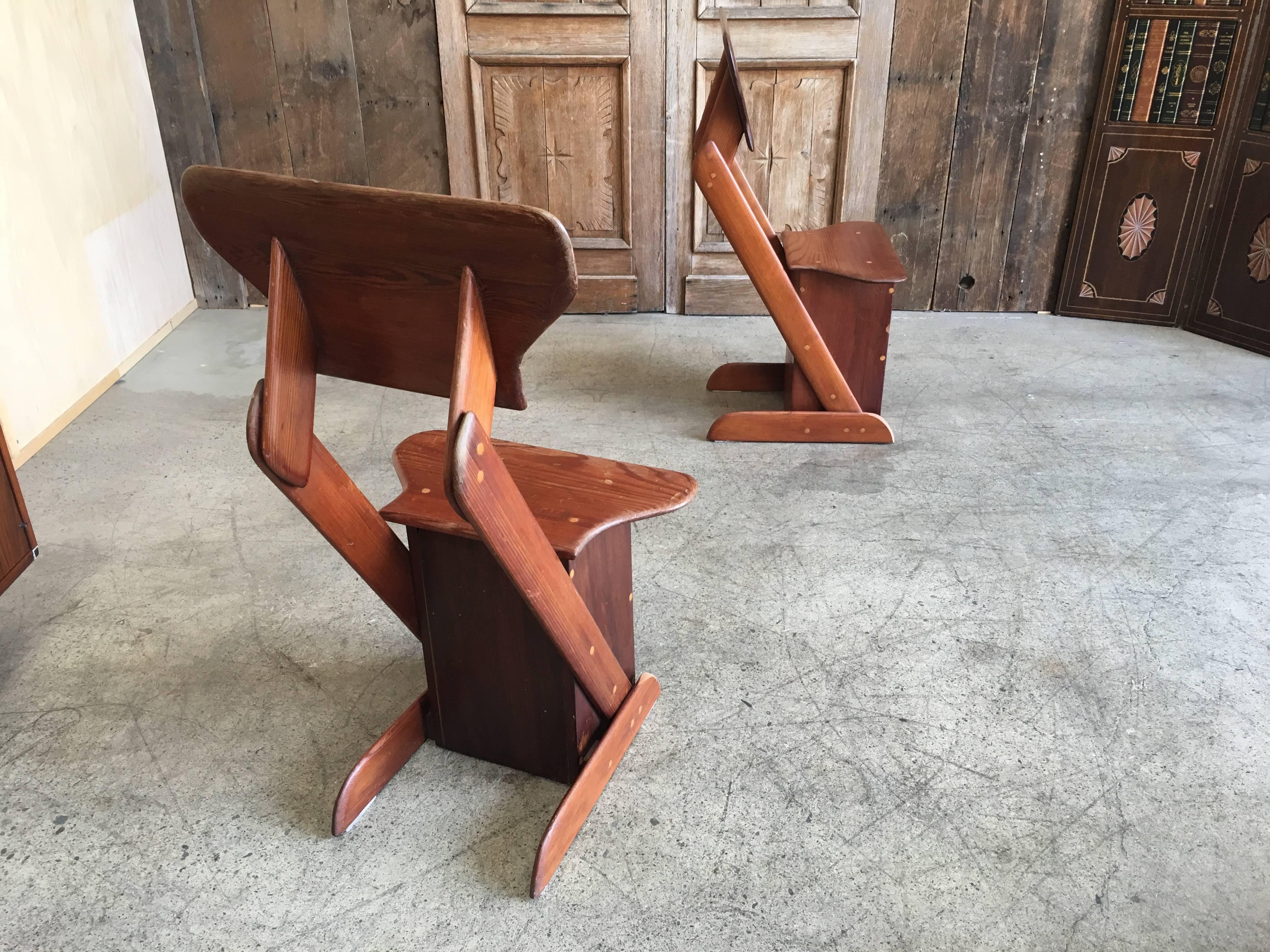 Pair of Studio Crafted Alpine Modernist Chairs 2