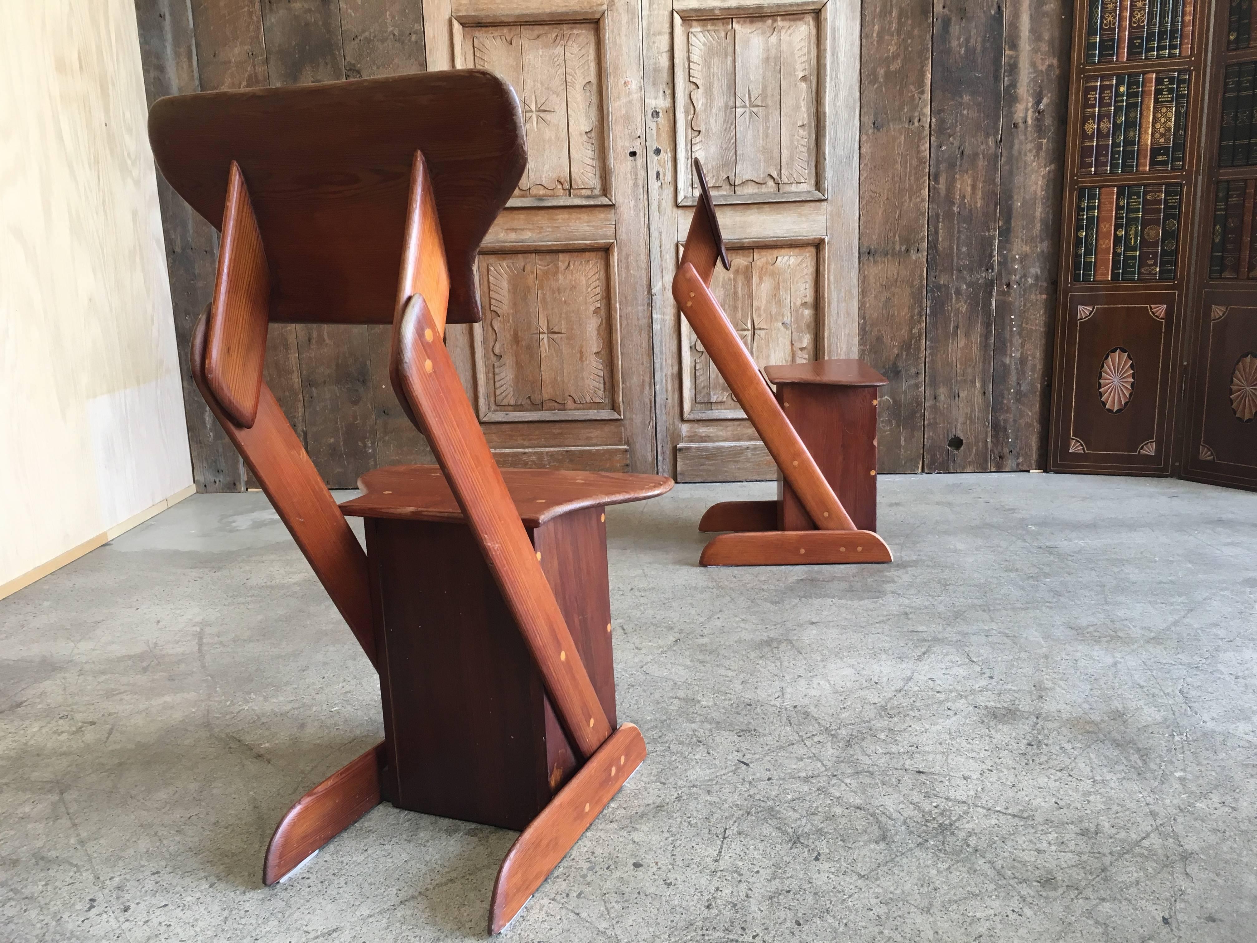 Pair of Studio Crafted Alpine Modernist Chairs 3