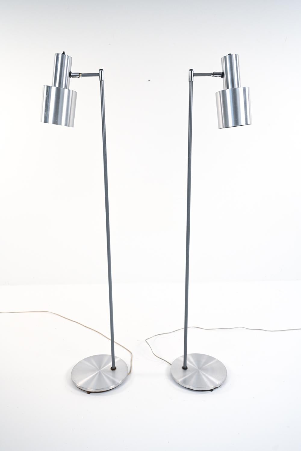 Mid-Century Modern Pair of Studio Floor Lamps by Jo Hammerborg for Fog & Mørup, Denmark, 1960s